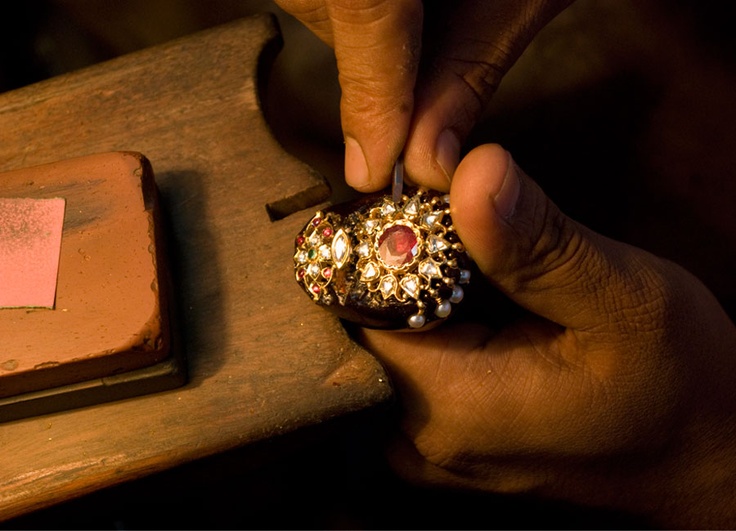 Artisan crafting jewelry